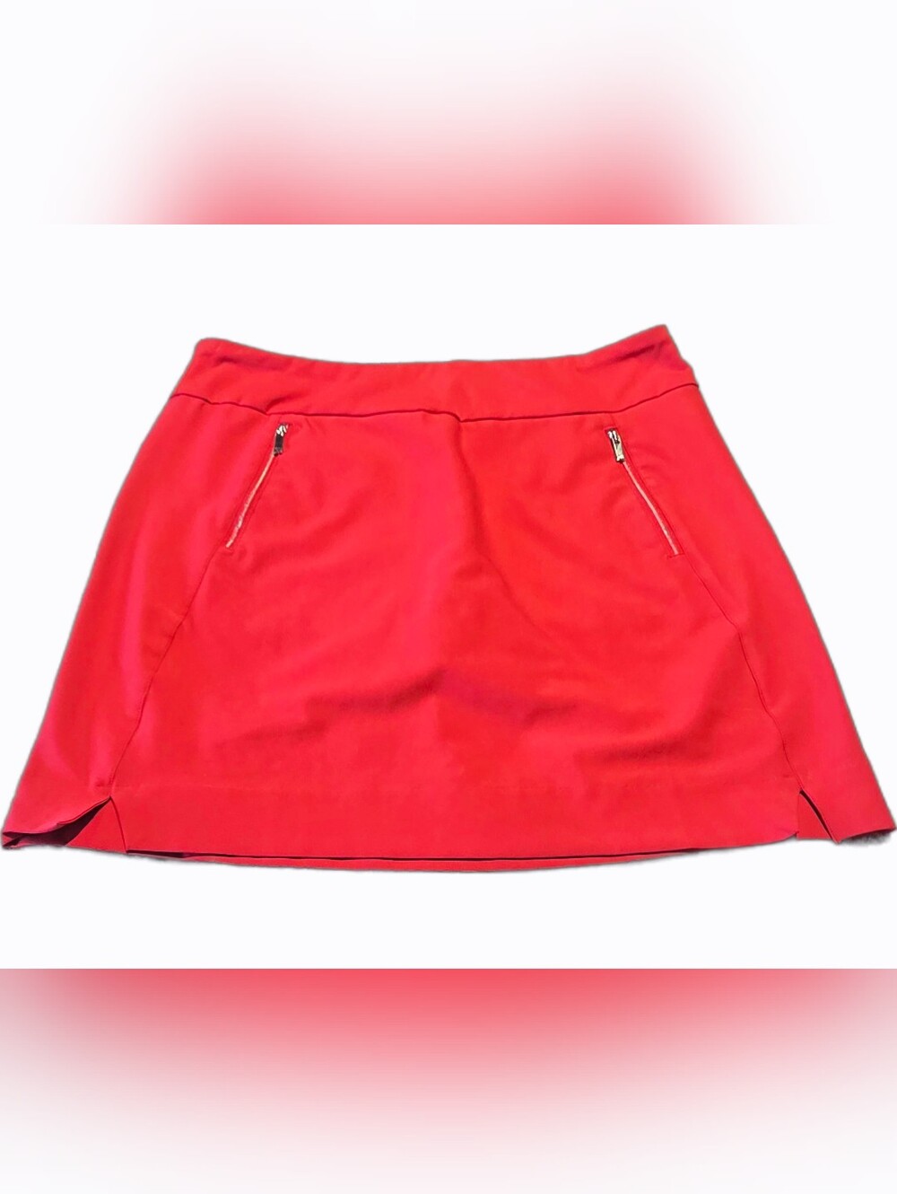 Tail Pull On Skort w/attached shorties.  Bright Red-Orange. Size 12. EUC!
